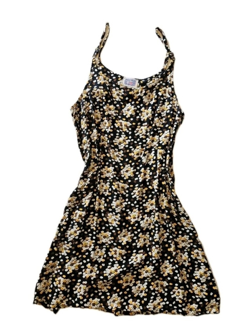 Vintage 90s Compagnia Italiana Floral Dress Black Ditsy Daisy